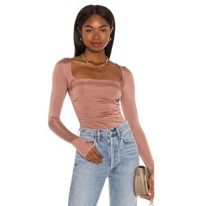 NWT Free People Wind Down Layering Top in Strawberry Roan
